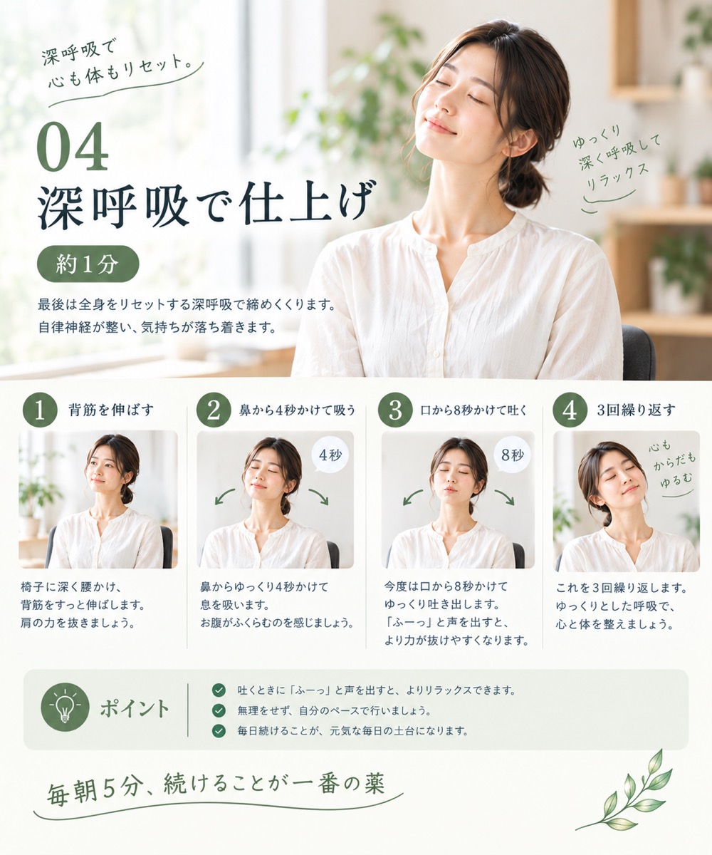 深呼吸で仕上げのやり方